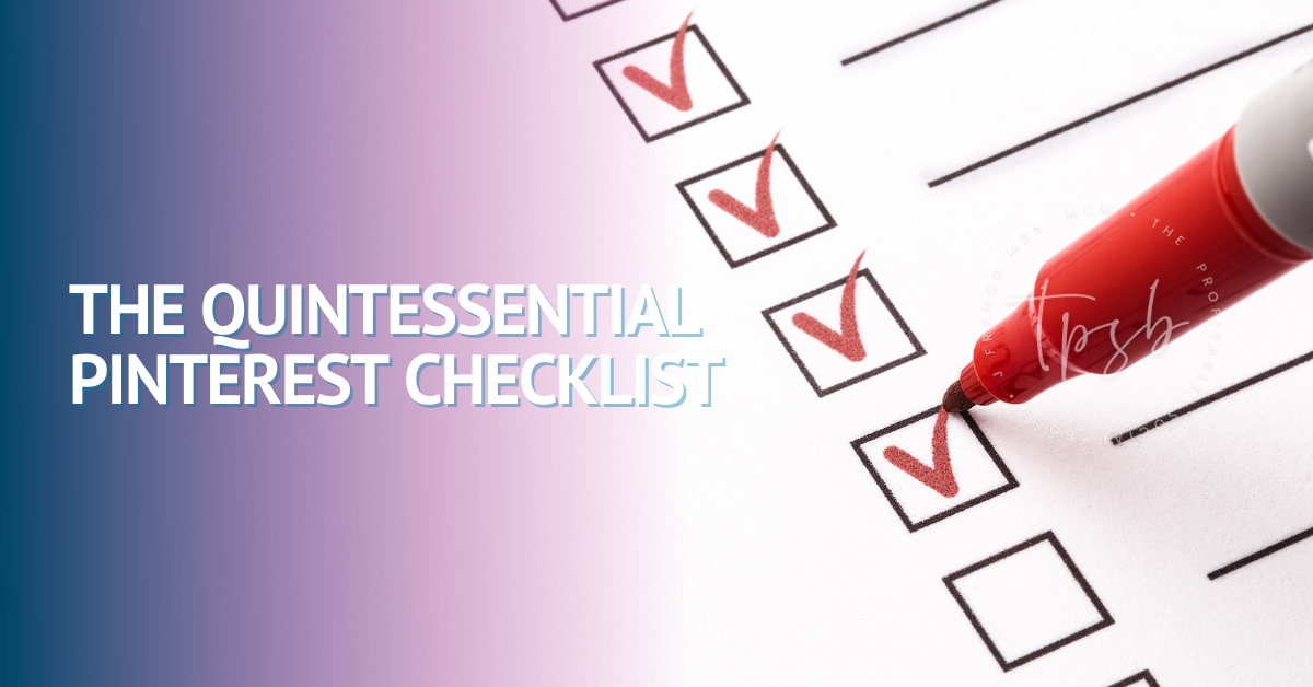 The quintessential Pinterest Checklist.